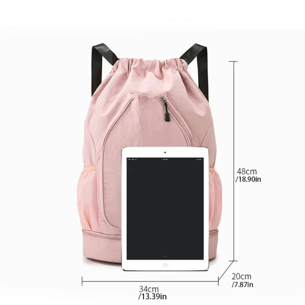 Mochila para raqueta de tenis con 2 raquetas, gran capacidad con bolsillo para zapatos, paquete de gimnasio, cierre con cordón, mochila informal para baloncesto - imagen 5