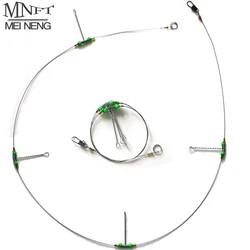 MNFT Juego 5 anzuelos con giro y 4 cables de acero antibobinado