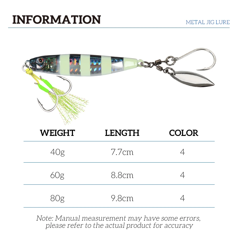 TOLU 2024 nuevo 3D impreso en forma de S hundimiento rápido plantilla de Metal señuelo 40g 60g 80g agua salada señuelo de pesca de fundición Vertical - imagen 2