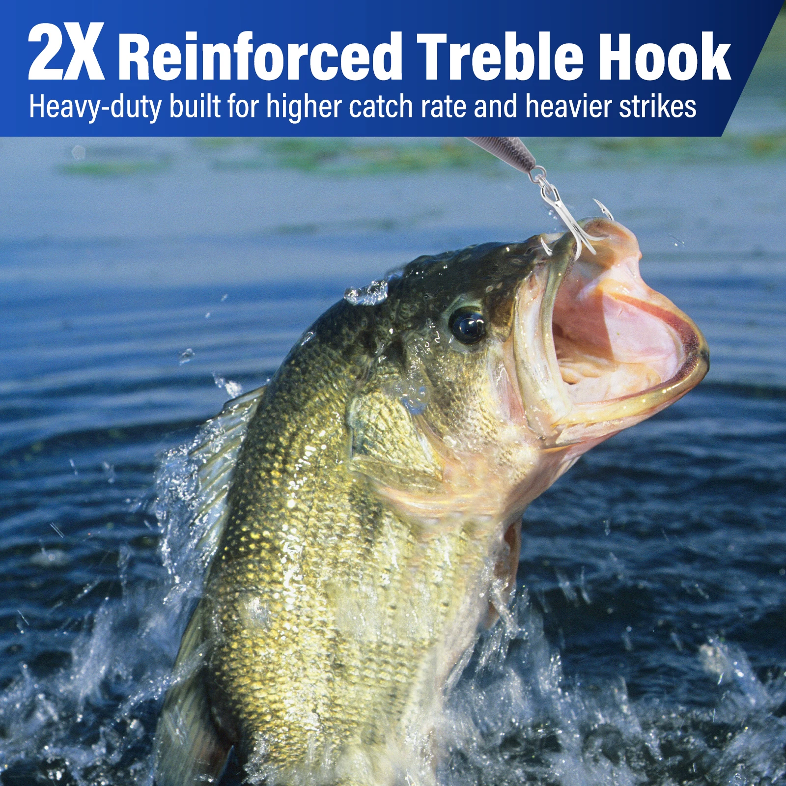 10 Uds. Anzuelos triples de pesca híbridos 2X fuertes # 14- # Gancho de repuesto 3/0 de acero rico en carbono para cebo duro Crankbait Spinner - imagen 3