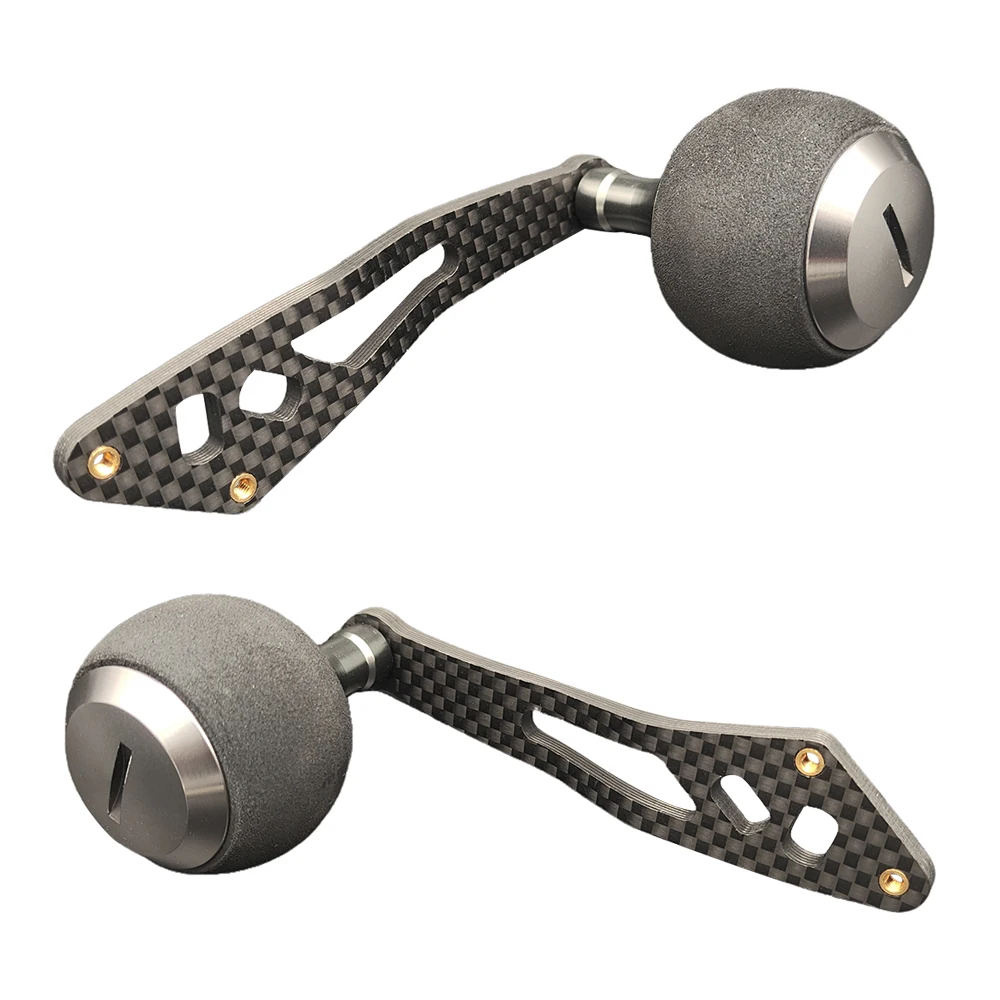 Mango de carrete de pesca de fibra de carbono con perilla EVA para carrete de Baitcasting, accesorios de pesca, mango de carrete ligero para pesca en el mar - imagen 3