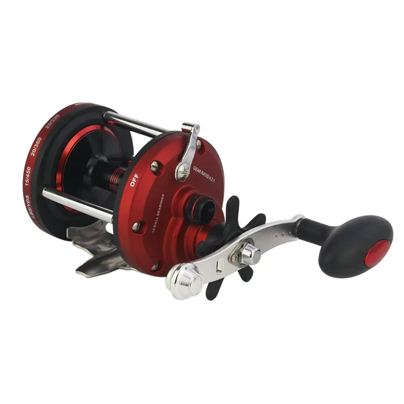 Carrete de pesca redondo Baitcast serie JD, carrete de pesca de tambor de arrastre de 30kg a prueba de agua salada para afuera/atún, equipo de Metal resistente - imagen 5