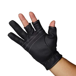 Guantes de pesca antideslizantes impermeables con dos dedos libres