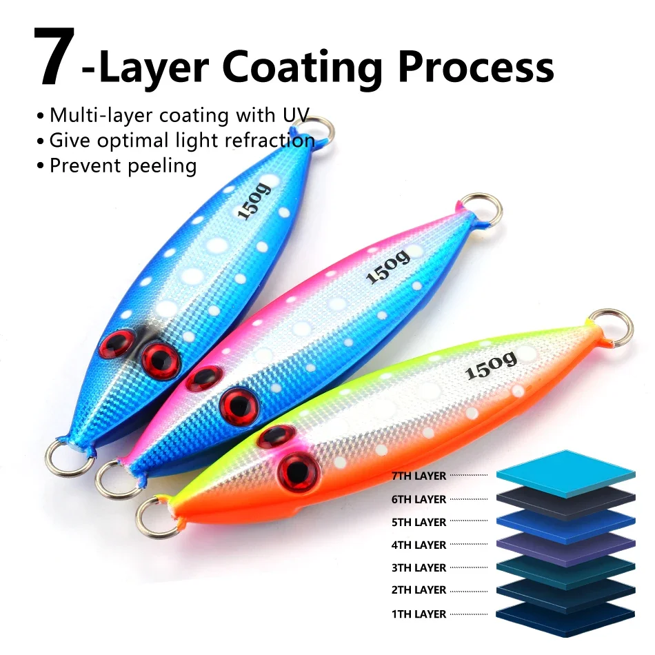 MOOKZZ Slow Jigjing100G/150G/200G/250G cebo duro jingging señuelos para pesca en el mar aparejos de pesca - imagen 4