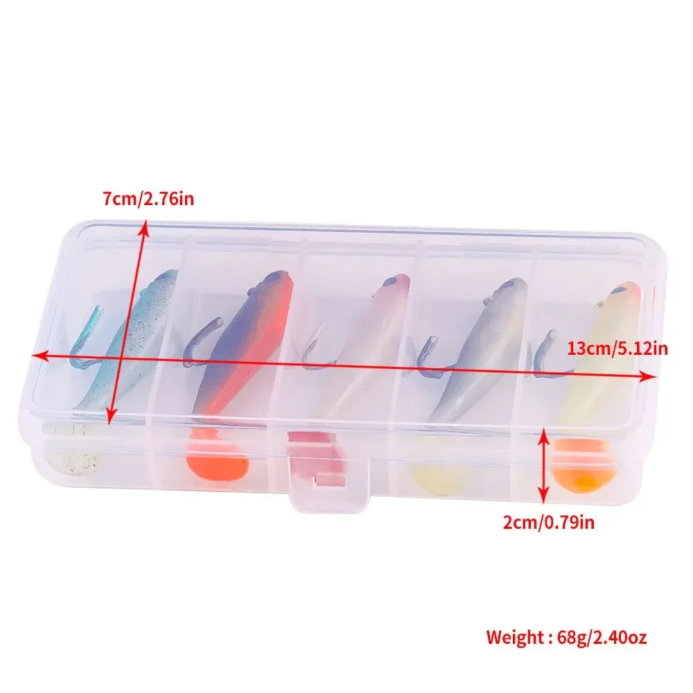Señuelos blandos de pesca, 5 uds., 6,6 ~ 12,5g, plantillas con cabeza de plomo, señuelo de pesca suave, lubina, perca de agua dulce, cola de paleta, Swimbait, cebo de pesca para trucha - imagen 4