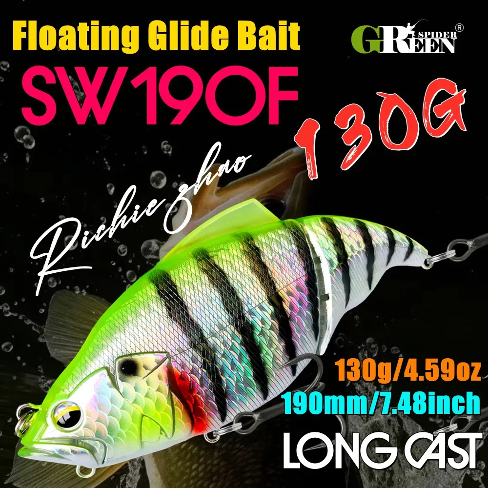Señuelos Glidebait Big Vatalion 7,48 pulgadas 4,59 OZ cebos flotantes lentos Swimbaits articulado Wobbler Vatalion Leurre - imagen 2