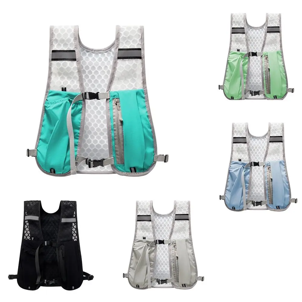 New Waterproof Nylon Running Water Bottle Storage Vest Reflective With Phone Holder Running Vest Lightweight Chest Pack Outdoors