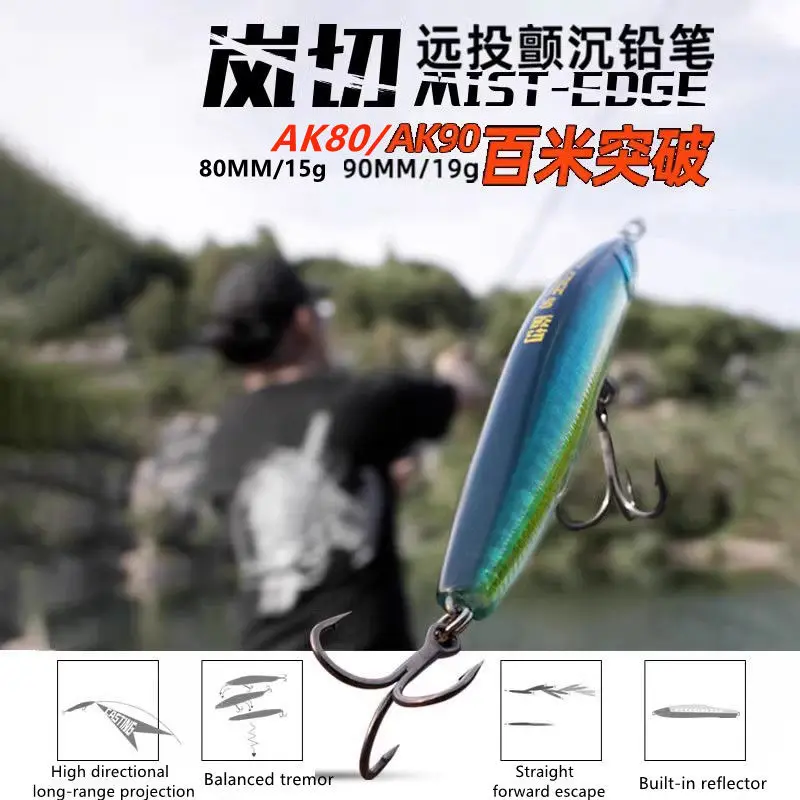 Lanqie-señuelo de pesca AKFS 60/80/90 de largo alcance, cebo duro de lubina Artificial, 6/15/19g, novedad