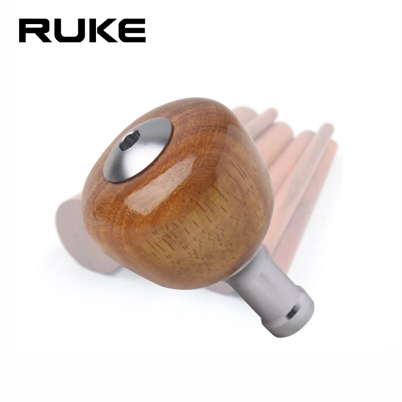 Ruke mango de carrete de pesca, perilla de madera para accesorio de carrete Dai/Shim, materiales de sándalo rojo para fundición S/D y carrete giratorio, 1 unidad