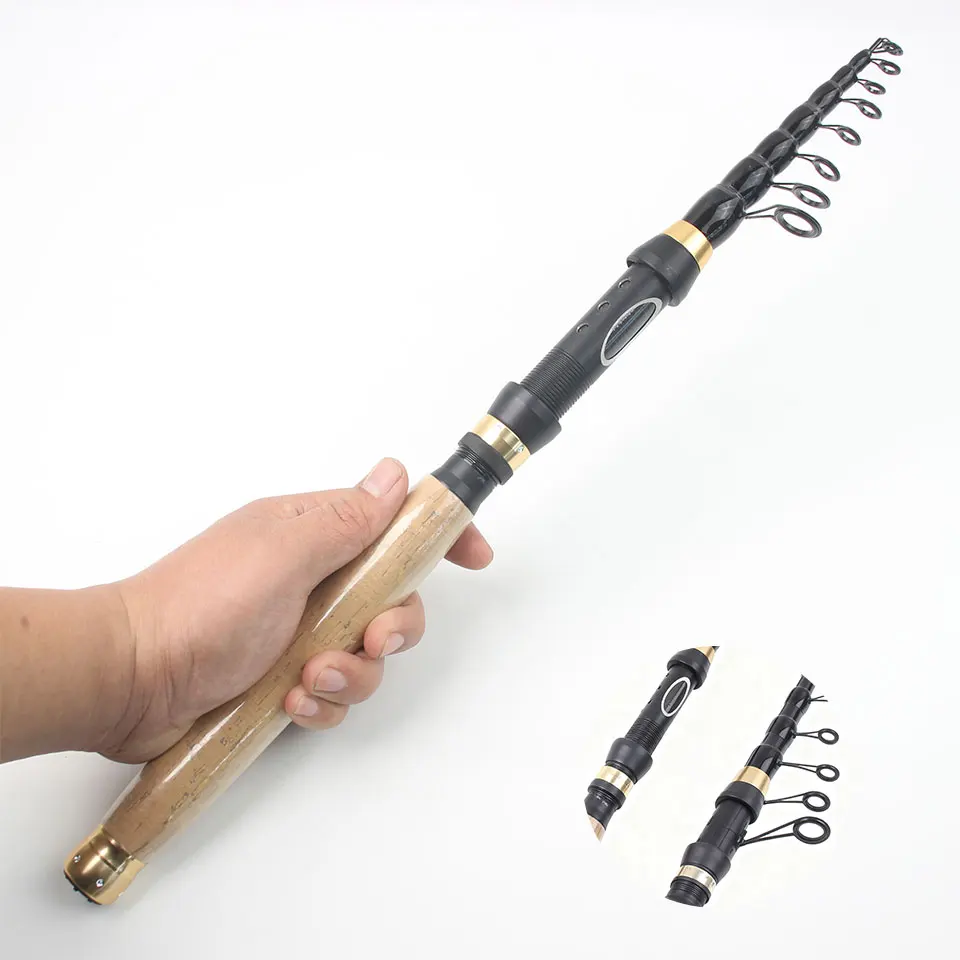 Caña de señuelo telescópica: práctico material de carbono portátil, universal para agua dulce, agua salada, caña de pescar de todas las aguas - imagen 5