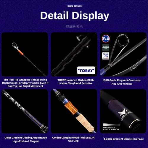 PURELURE ZANA-caña de pescar suave, accesorio Universal de fundición larga de alto carbono, giratoria, de acción rápida, anillo de lubina Fuji Alconite - imagen 5