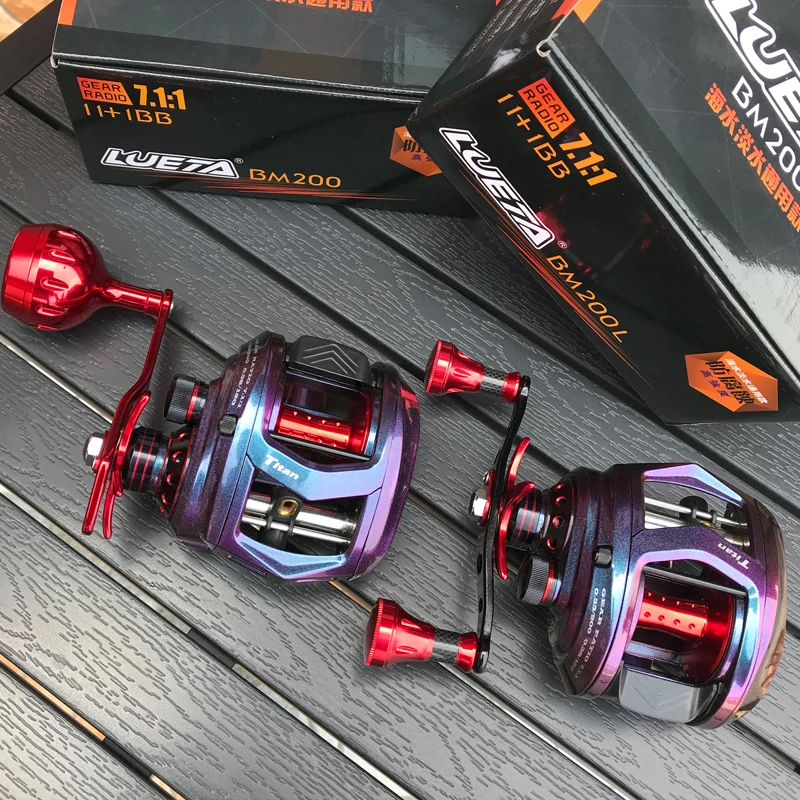 Carrete de Jigging de paso lento, relación de engranaje de 17kg, 7,1: 1, Metal de aluminio, 11 + 1BB, potencia de arrastre de fibra, carrete de pesca en orilla, carrete de agua salada - imagen 5