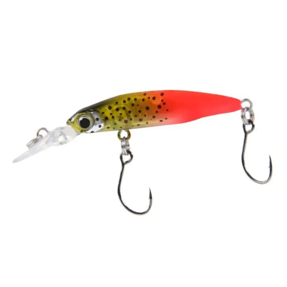 Un señuelo de pesca colorido con un gancho y un labio transparente para atrapar peces