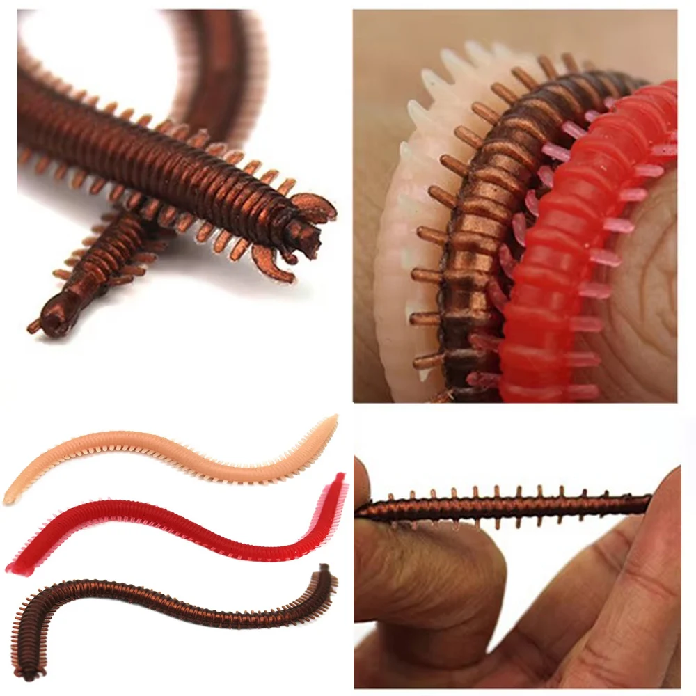20 unids/bolsa Artificial suave ciempiés señuelo de pesca gusano 13cm lombriz insecto cebo de natación señuelos súper realistas para anzuelo de cabeza de anzuelo - imagen 5