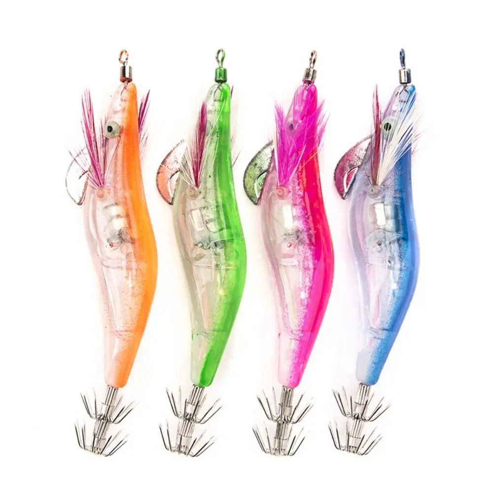 Nuevo Señuelos tipo Gamba de madera de PVC, plantillas rojas, azules, naranjas y verdes, señuelo de pulpo, aparejos de pesca de 10CM - imagen 3