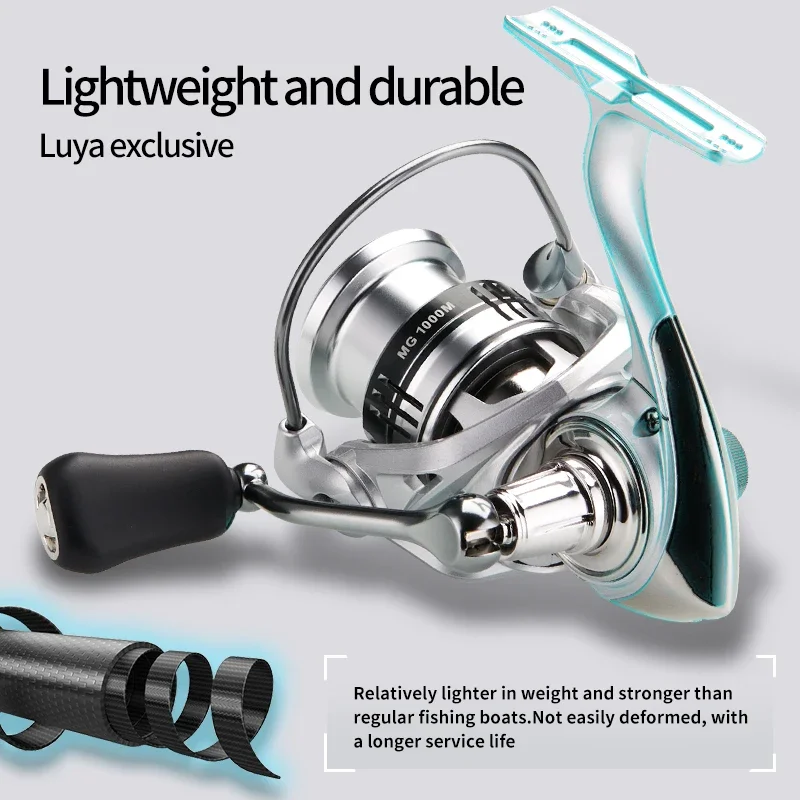 Carrete giratorio de trucha Mavllos MG, relación 5,2: 1, arrastre máximo de 8KG, 4 + 1 rodamientos, carrete giratorio de pesca de lubina ligero de agua salada anticorrosión - imagen 5
