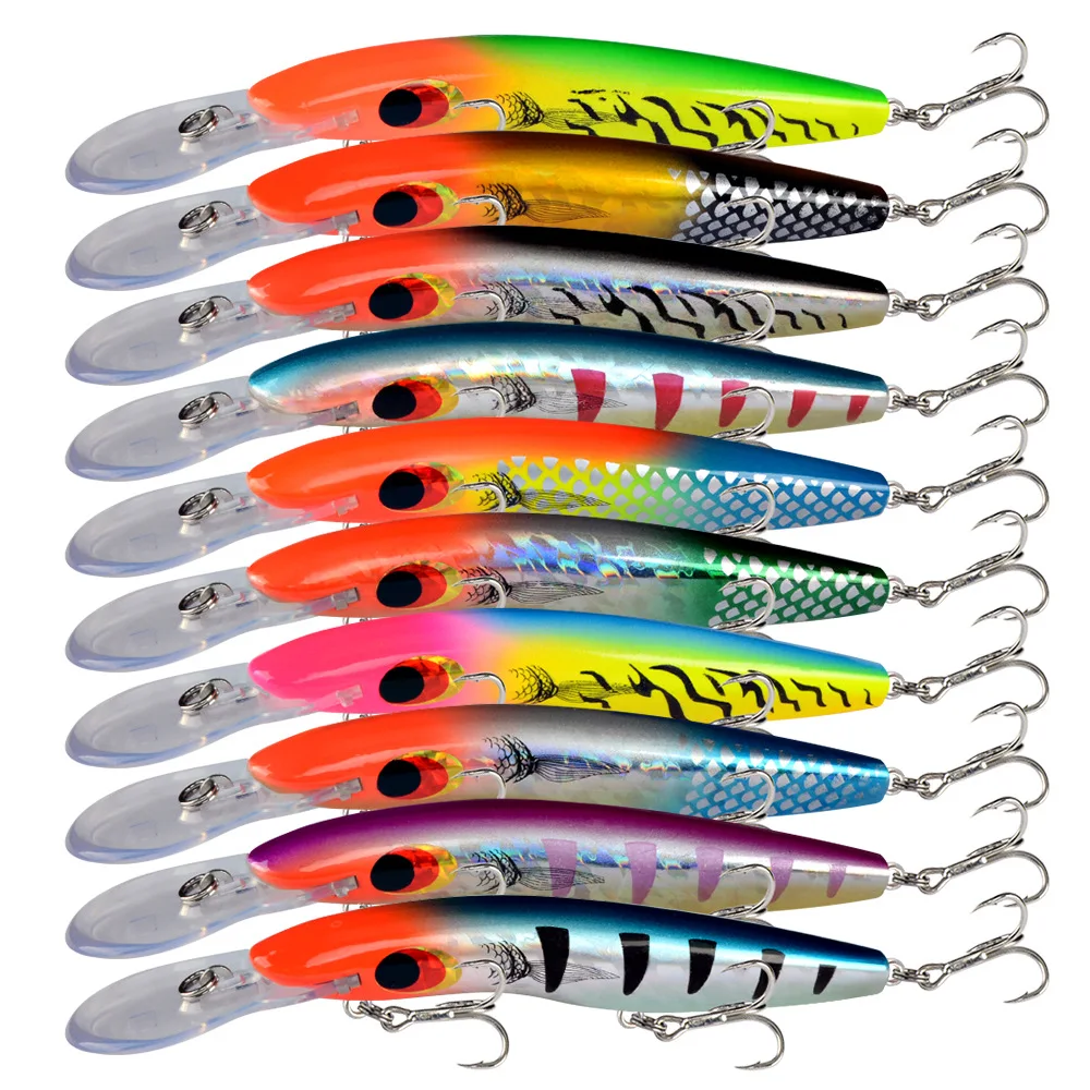 Señuelos de pesca flotantes de pececillo, 160mm, 26g, Wobblers de fundición larga para lubina de agua dulce, Swimbait, cebo duro Artificial, aparejos Jerkbait - imagen 2