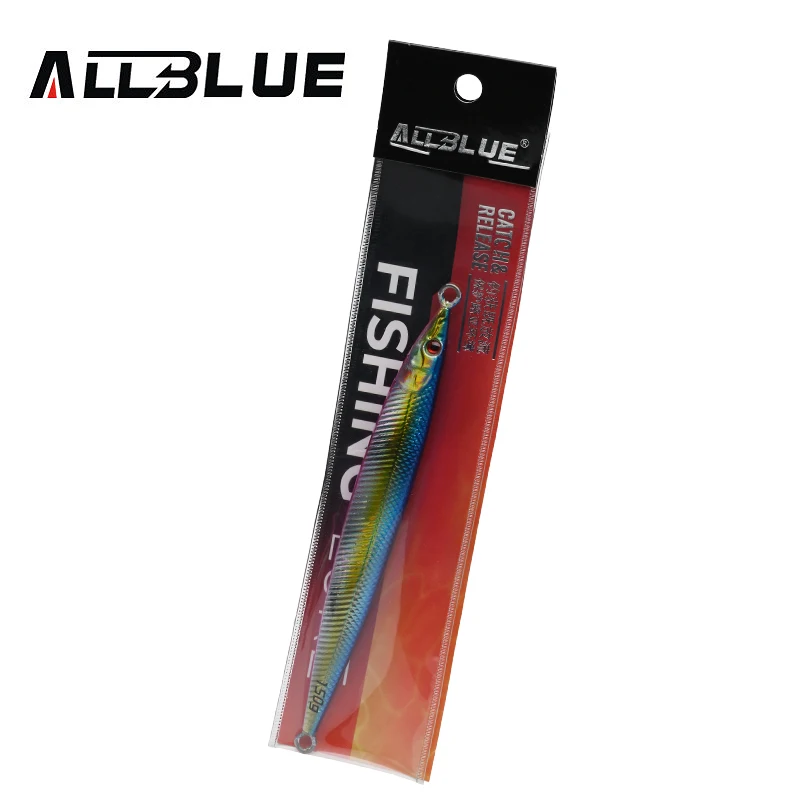 ALLBLUE-anzuelo de Metal Artificial para pesca, cebo de 150g, cuchara de Jigging rápida, aparejos de agua salada superduros - imagen 2