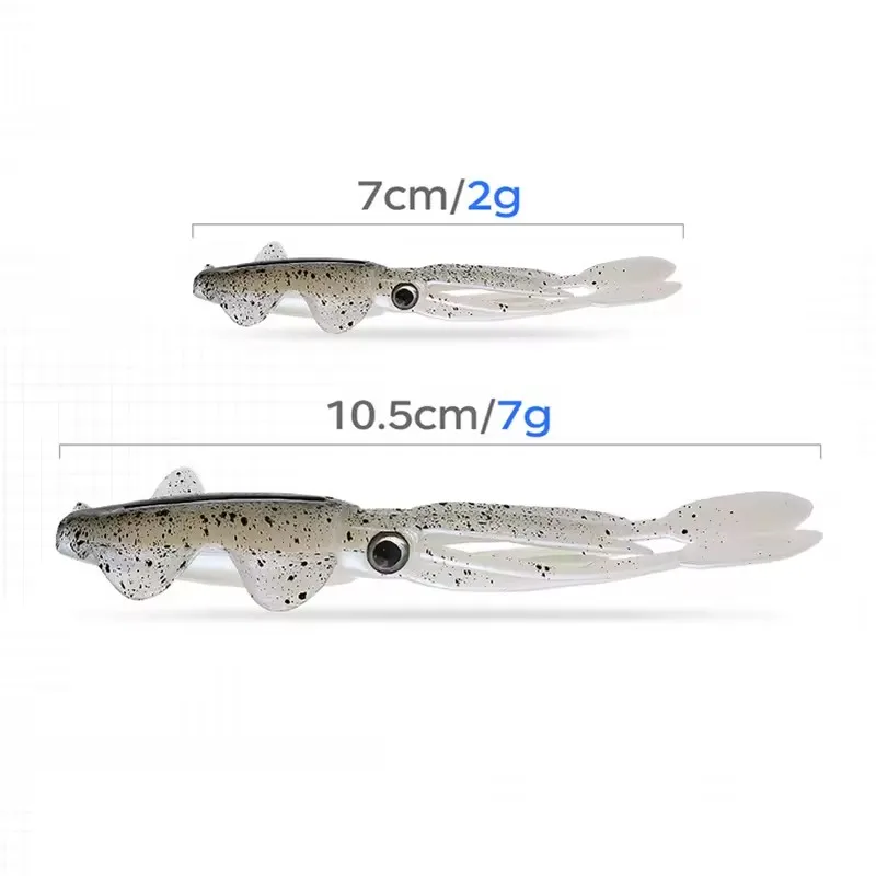 WEIHE (5 uds) 7cm/2g 10,5 cm/7g señuelo de pesca suave cebo de pesca de calamar pulpo realista TPE swimbait para agua salada - imagen 3