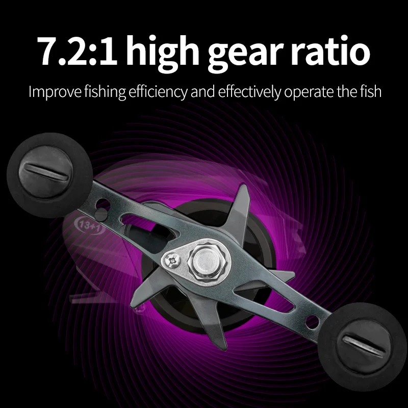 Carrete de pesca Baitcasting para niños, línea antiexplosión de largo alcance, freno magnético de arrastre máximo de 8KG, Micro carrete de pesca 7,2: 1 - imagen 5