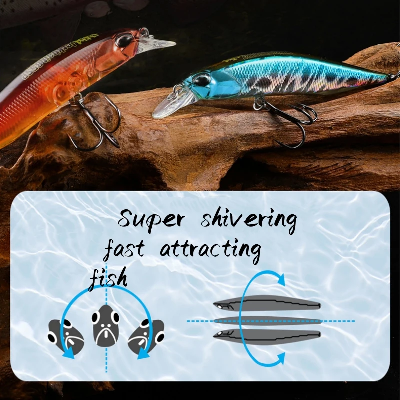 Señuelo de pesca japonés de pececillo flotante Topwater vivo, cebo Artificial de 85mm/8g para fundición y pesca con mosca, lubina, trucha, Lucio - imagen 5