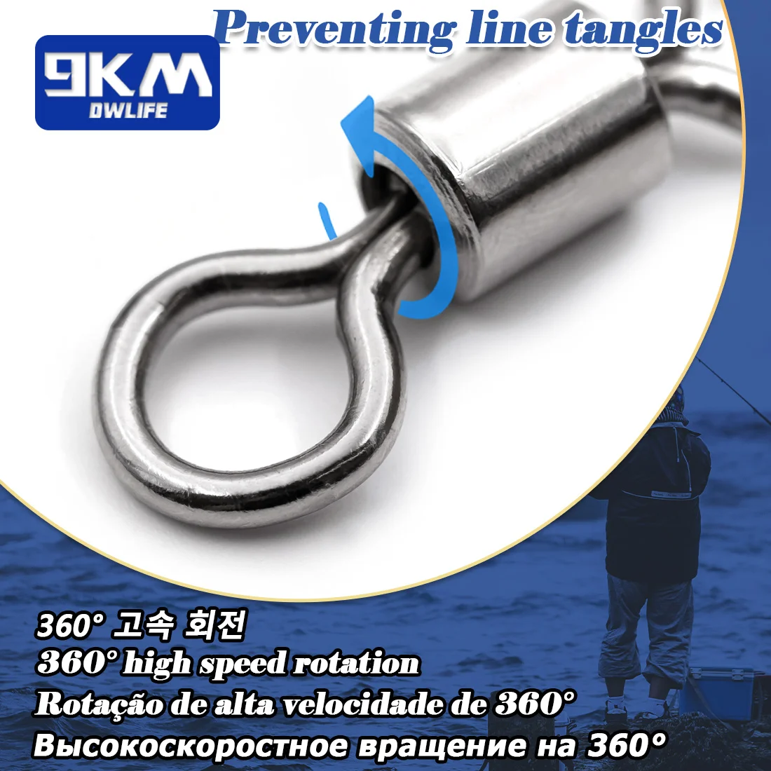 Giratorios de pesca, 25 ~ 100 Uds., barril rodante de acero inoxidable, conector de sedal de pesca, anillos sólidos Micro giratorios, aparejos de pesca - imagen 5