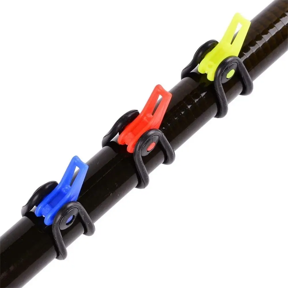 10 Uds. Anzuelo de pesca de goma de plástico portátil seguro mantener 10 colores anzuelos de plantilla soporte de cebo de mantenimiento seguro soporte de cebo de pesca - imagen 3