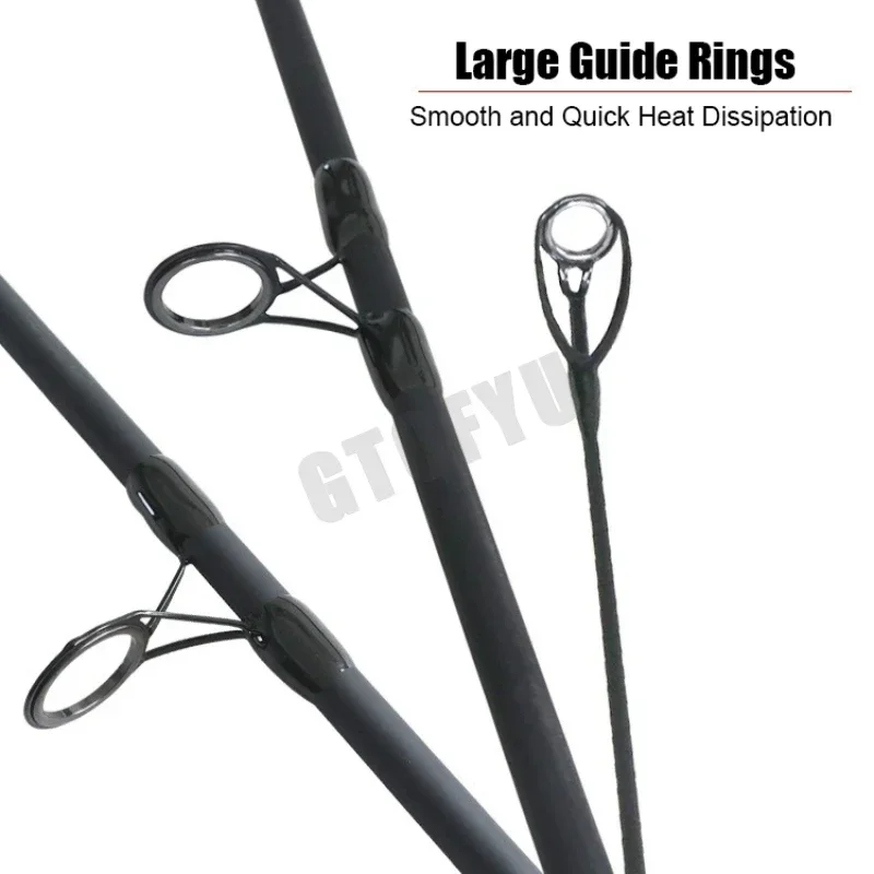 Cañas de pescar de carpa súper duras 3,3 m 3,6 m 3,9 m fibra de alto carbono 3 secciones alimentador caña de pescar pesca de viaje caña de playa larga - imagen 5