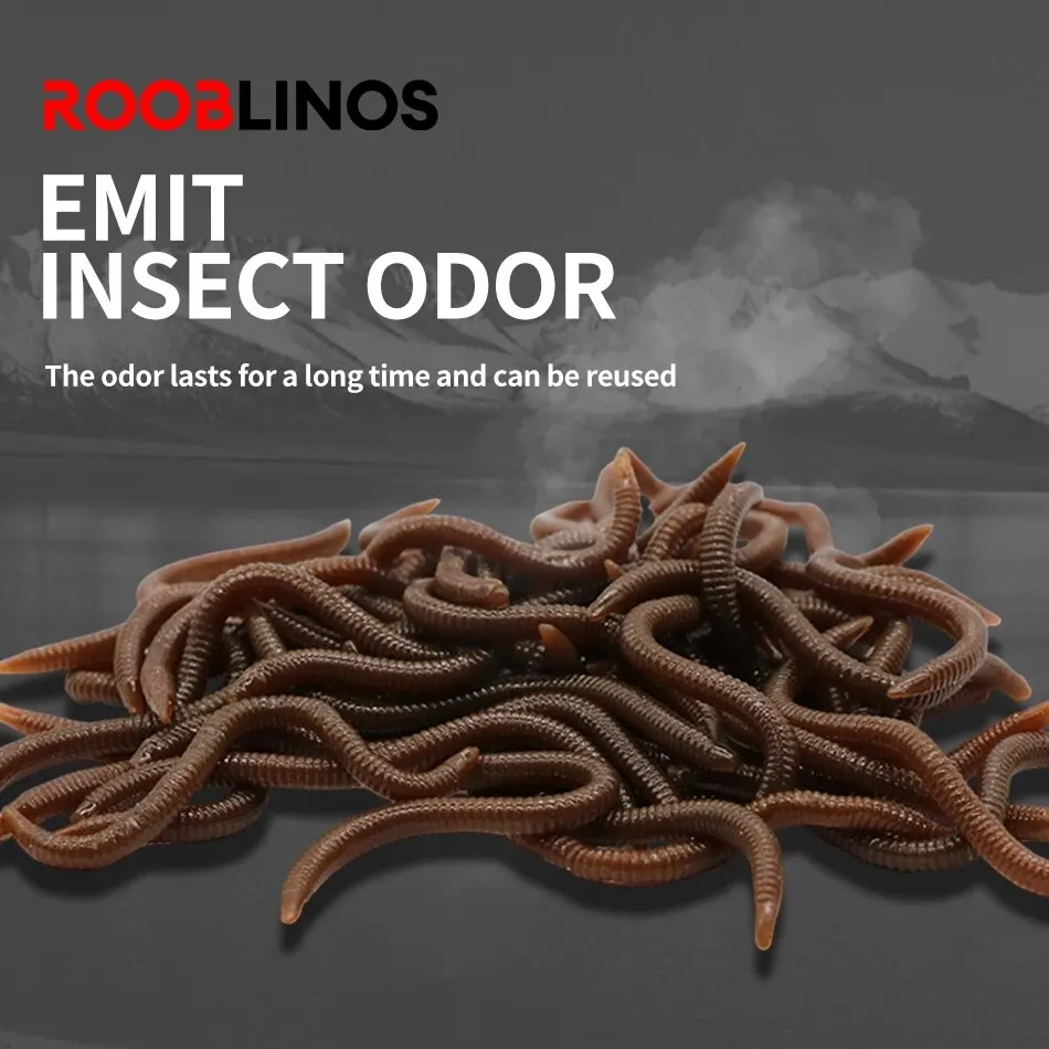 Señuelo de pesca de gusano rojo realista, 10 piezas-50 piezas, 7cm/9cm, señuelo suave, gusano de tierra, pesca de hielo en invierno, cebo de pesca Artificial de silicona - imagen 3