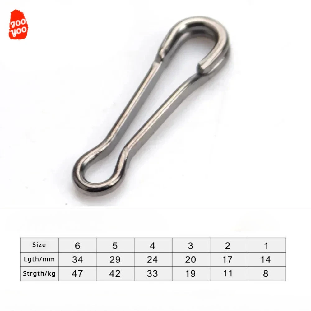 Jooyoo 10 Uds accesorios de pesca Hawaii Snap conector de pesca de acero inoxidable señuelo SnapHook Fastlock barril giratorio seguridad - imagen 5