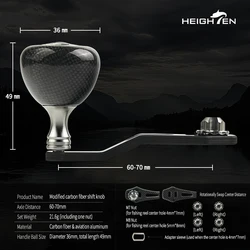 Mango de Carrete Carbono HIGHTEN – Compatible Shimano Daiwa Abu