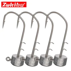 ZUKIBO Pro PTFE Ned Jig Heads – Doble púas para vinilos