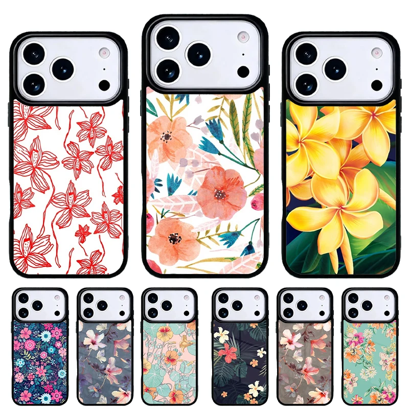 Funda para iPhone con flores tropicales – Carcasa trasera decorativa
