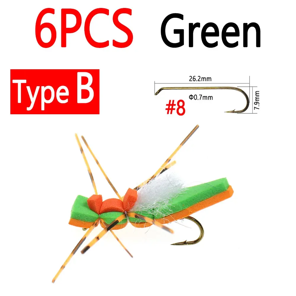 6pcs Green Type B
