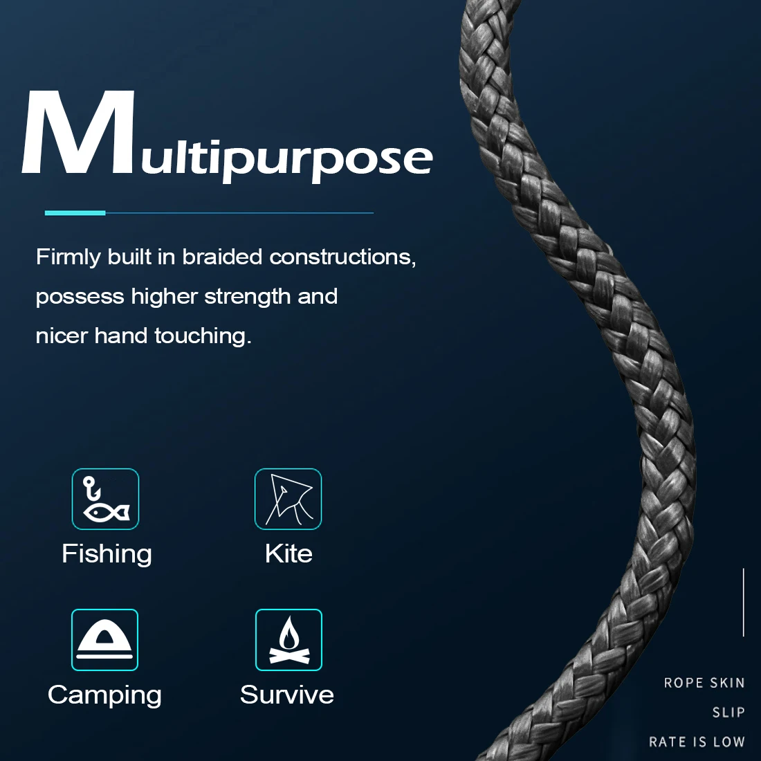 FishTrip-Línea de Kevlar trenzada de alta resistencia, cordón de asistencia de pesca, rollo de hilo de Kevlar, cuerda para exteriores, 50lbs ~ 1500lbs - imagen 3