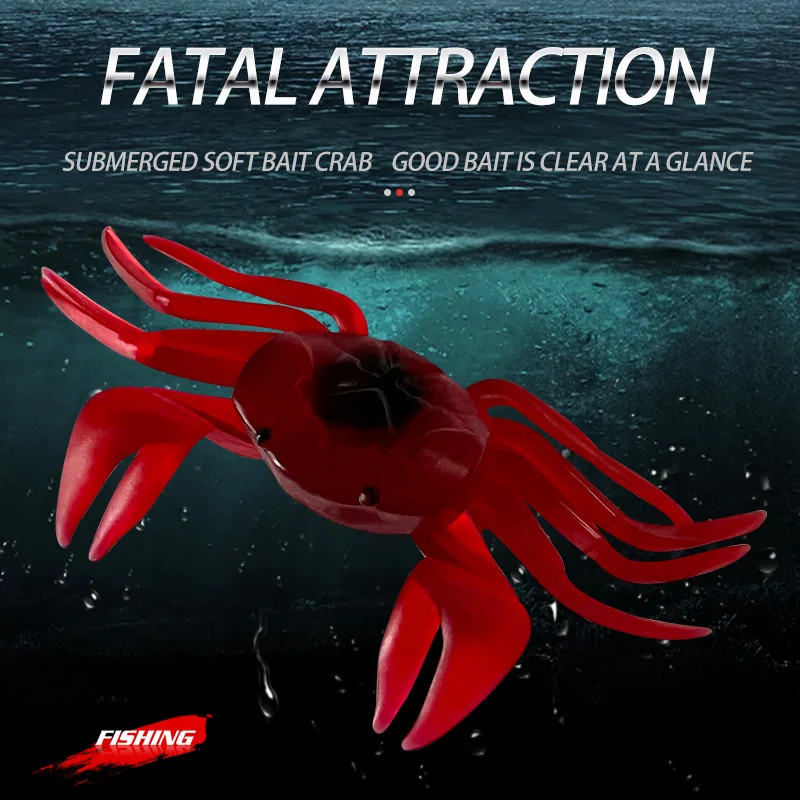 1-2 uds venta al por mayor de fábrica 10,5 cm 14cm señuelo de cangrejo artificiales simulación 3D PVC goma de silicona cebo suave Señuelos de pesca de cangrejo rojo - imagen 5
