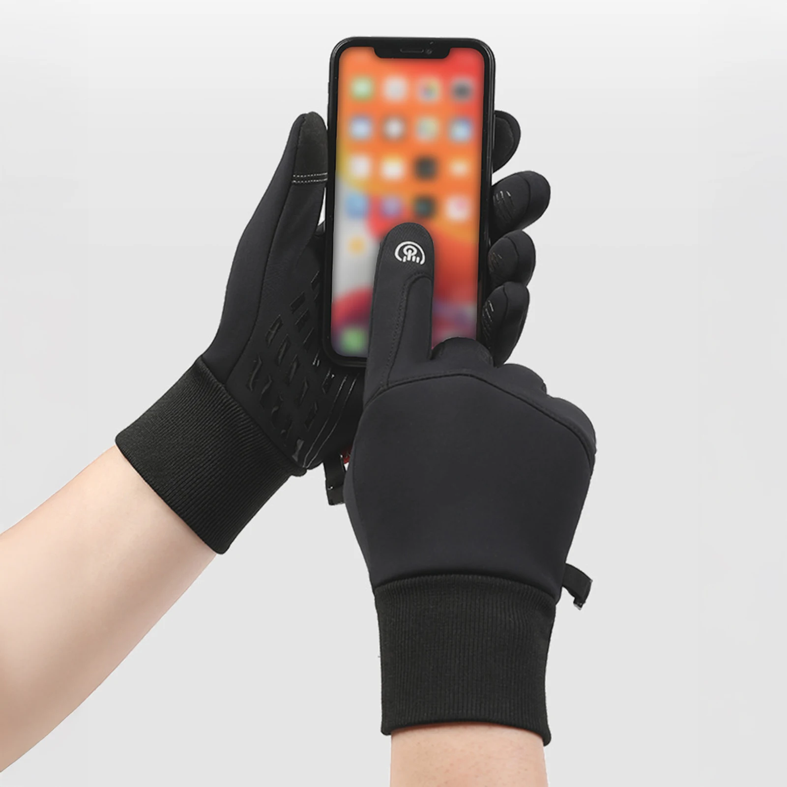 Guantes de esquí al aire libre para hombres y mujeres, manoplas de invierno con dedos completos para pantalla táctil, ciclismo, pesca, esquí, Camping, guantes cálidos, 1 par - imagen 2