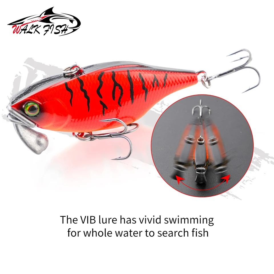 WALK FISH 60mm 18g Testar Jig Head cebo con vibración fundición larga VIB Wobblers Swimbait Señuelos de pesca pesca en hielo de invierno trucha Pike - imagen 3