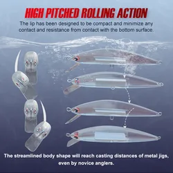 Noeby Minnow Wobbler señuelo de pesca hundido para pez plano