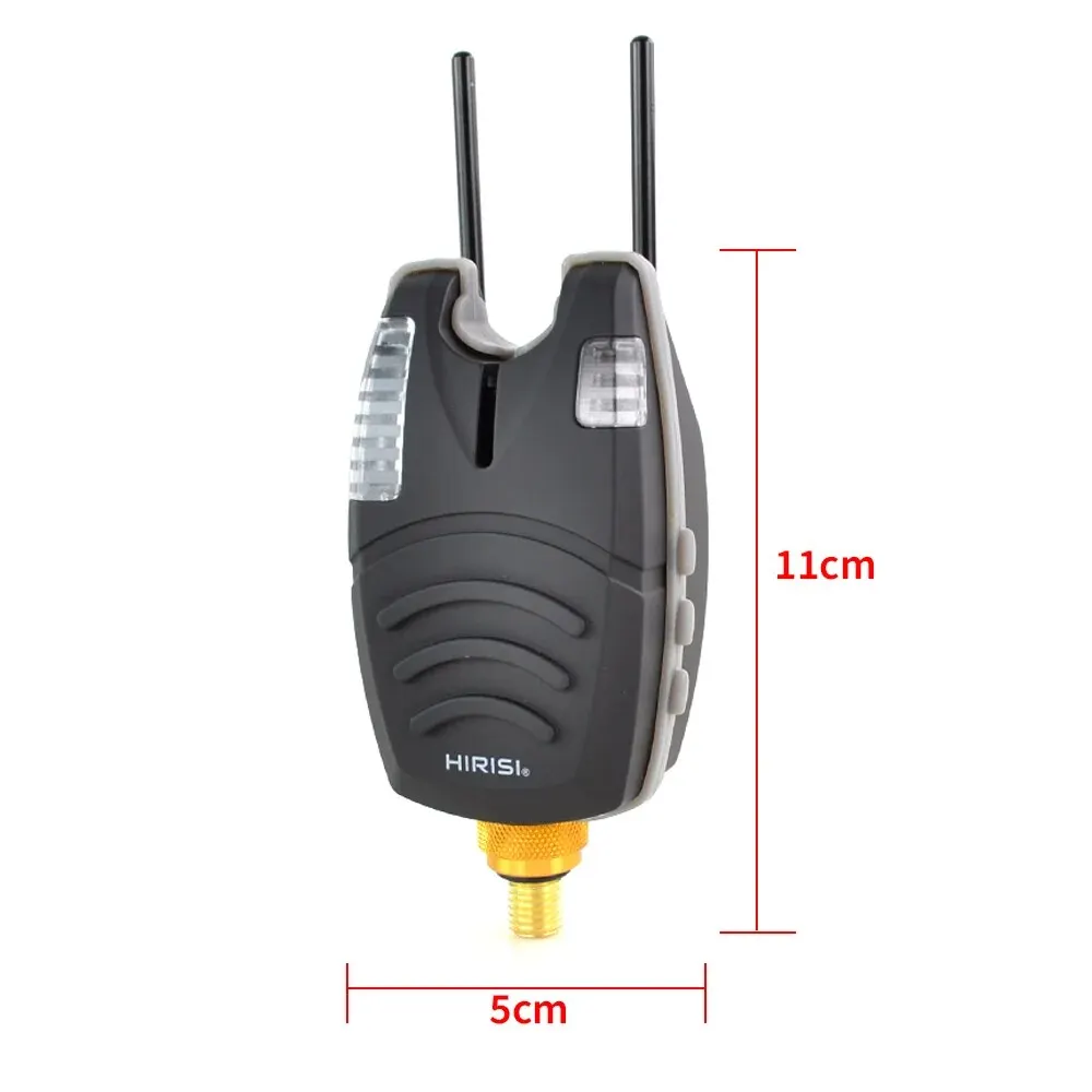 Hirisi-alarma de mordedura de pesca de carpa, indicador de mordedura de pescado, barra de enganche, LED azul, accesorios de pesca, 2 piezas - imagen 2