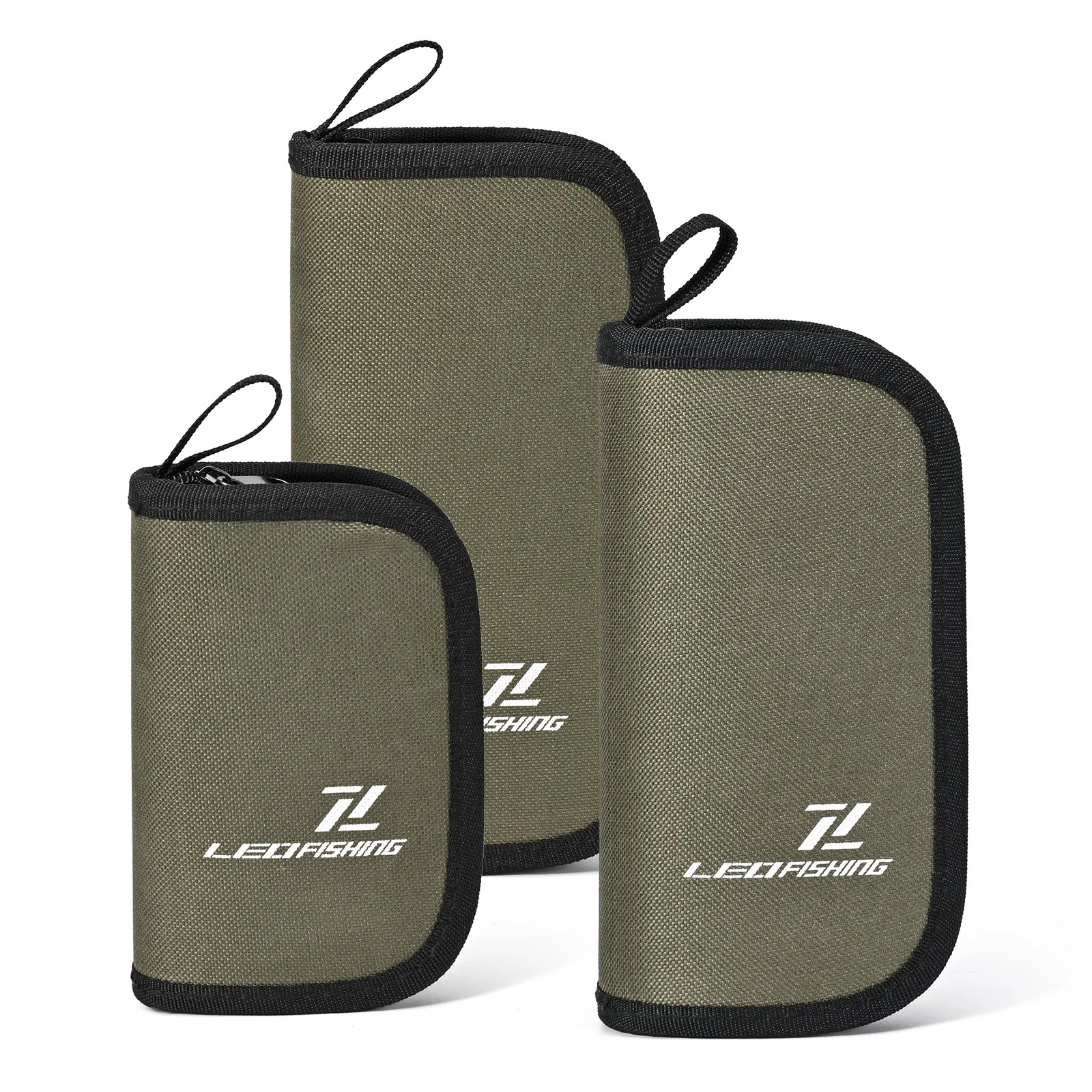 Bolsa señuelos pesca con mosca cremallera verde nailon cuchara Spinner