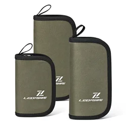 Cuchara Spinner, bolsa para Señuelos de Pesca con mosca, almacenamiento de cebos, Estuche de transporte, billetera de almacenamiento de señuelos con cremallera, bolsa de aparejos de tela verde de nailon