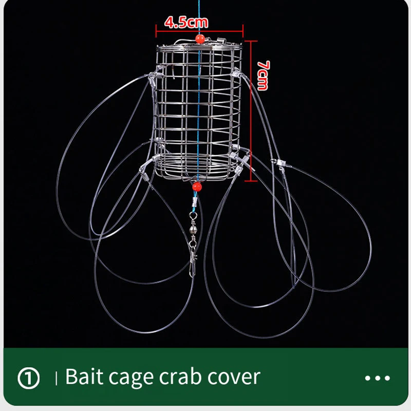 Herramienta para atrapar cangrejos, trampa para señuelos, jaula para cebo de acero inoxidable, alimentador de jaula para peces, aparejos de pesca, jaula adecuada para trampa para cangrejos y cangrejos - imagen 2