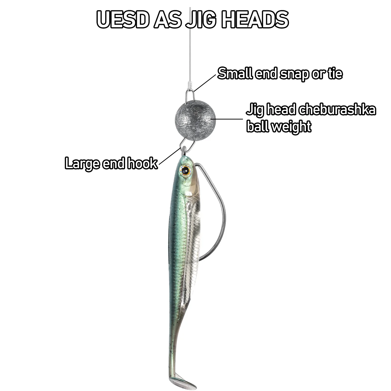 Sinker de peso de pesca, 2 piezas, cabeza de plantilla a presión, bola Cheburashka, cambio rápido, Cannonball, Clip de acero inoxidable 3g-14g - imagen 3