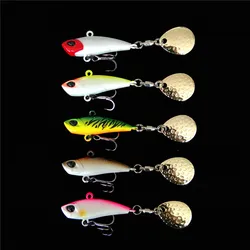 TSURINOYA 5 uds 17g/42mm cuchara giratoria cebos duros Metal VIB hundimiento señuelo de pesca SPIN MT pesca de fundición larga vibración lubina Pike
