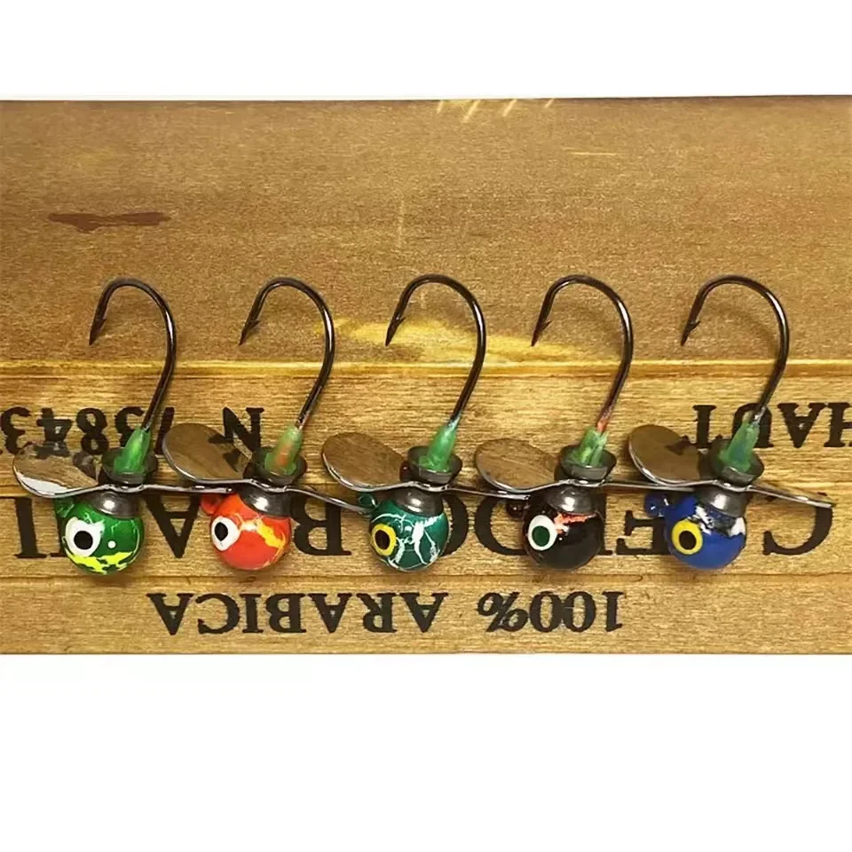 TSUYOKI-anzuelo de pesca con cabeza plomada, 5 unids/lote/bolsa, 2024, 7,5g/11,5g, hélice vibro-flash - imagen 4