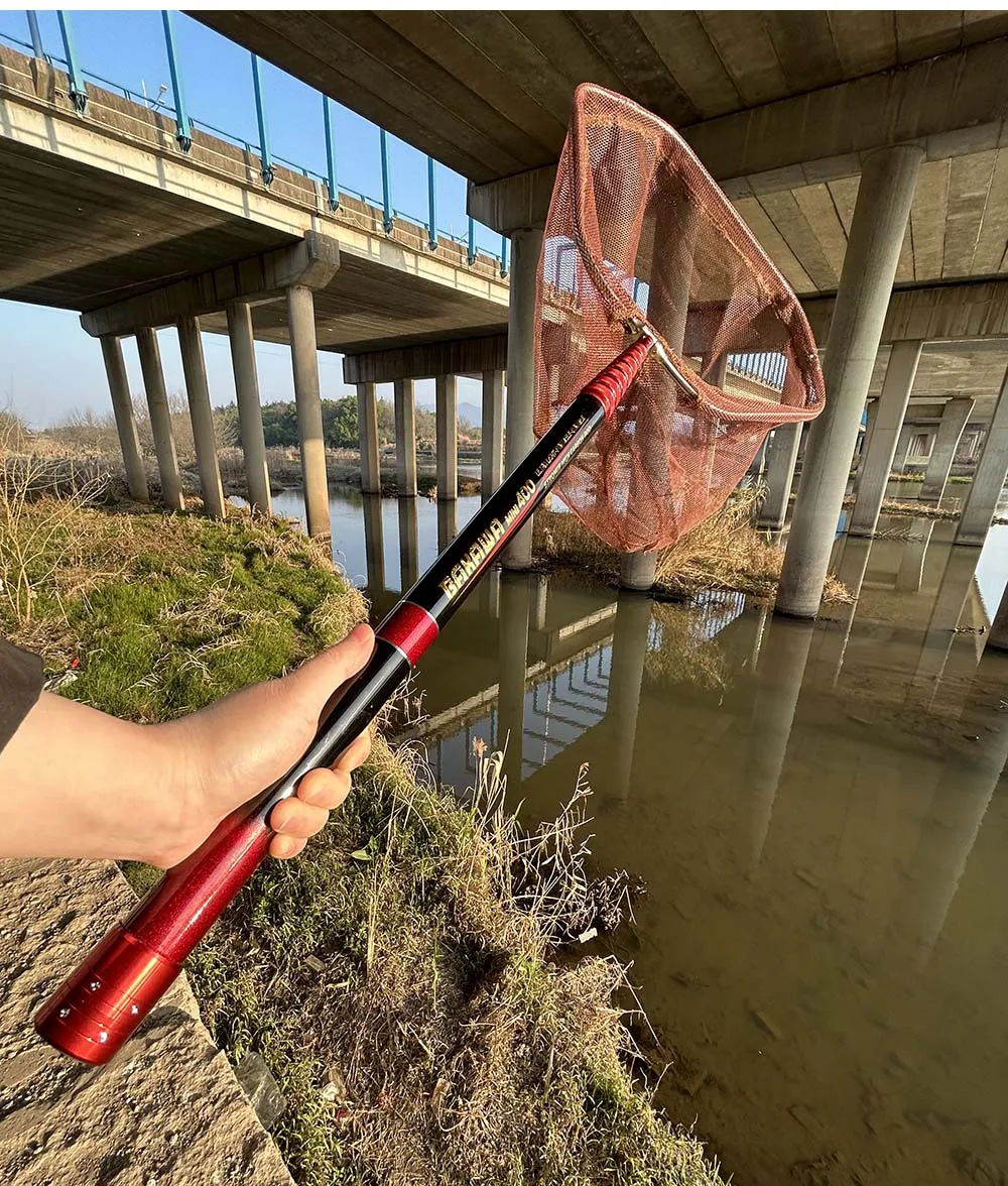 PROXPE-red de pesca plegable, caña telescópica plegable, 2,1 M, 3,0 M, 3,6 M, herramientas de fibra de carbono para pesca manual - imagen 5