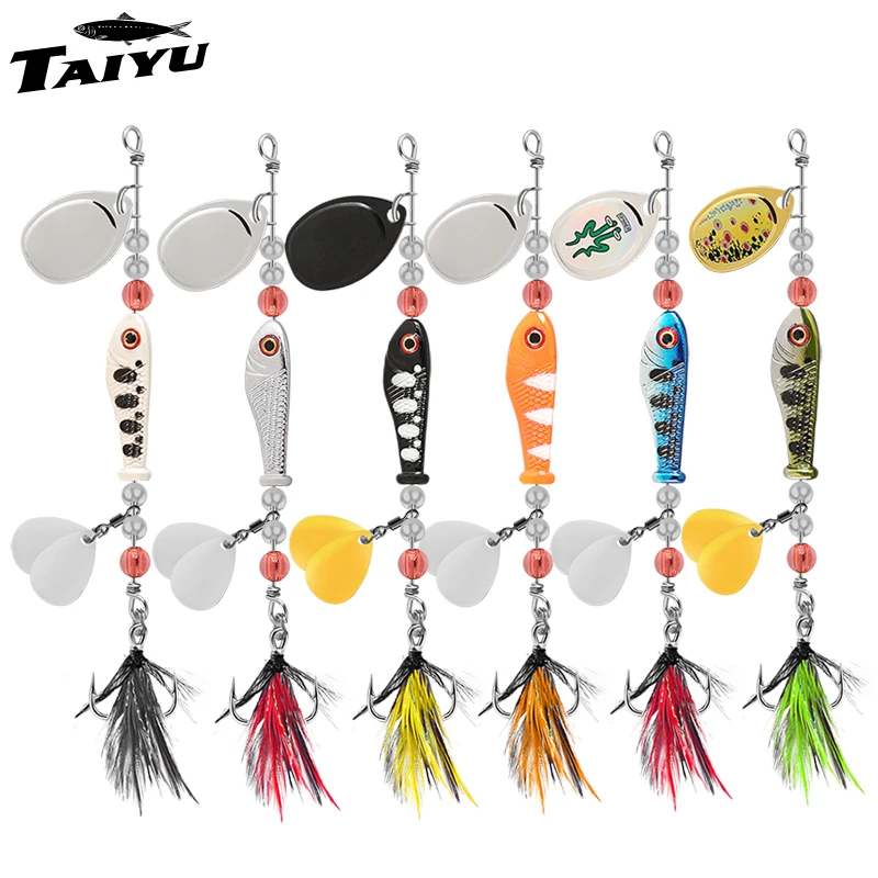 Spinner TAIYU con plumas y lentejuelas – Señuelo giratorio 360°