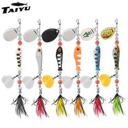 Spinner TAIYU con plumas y lentejuelas – Señuelo giratorio 360°