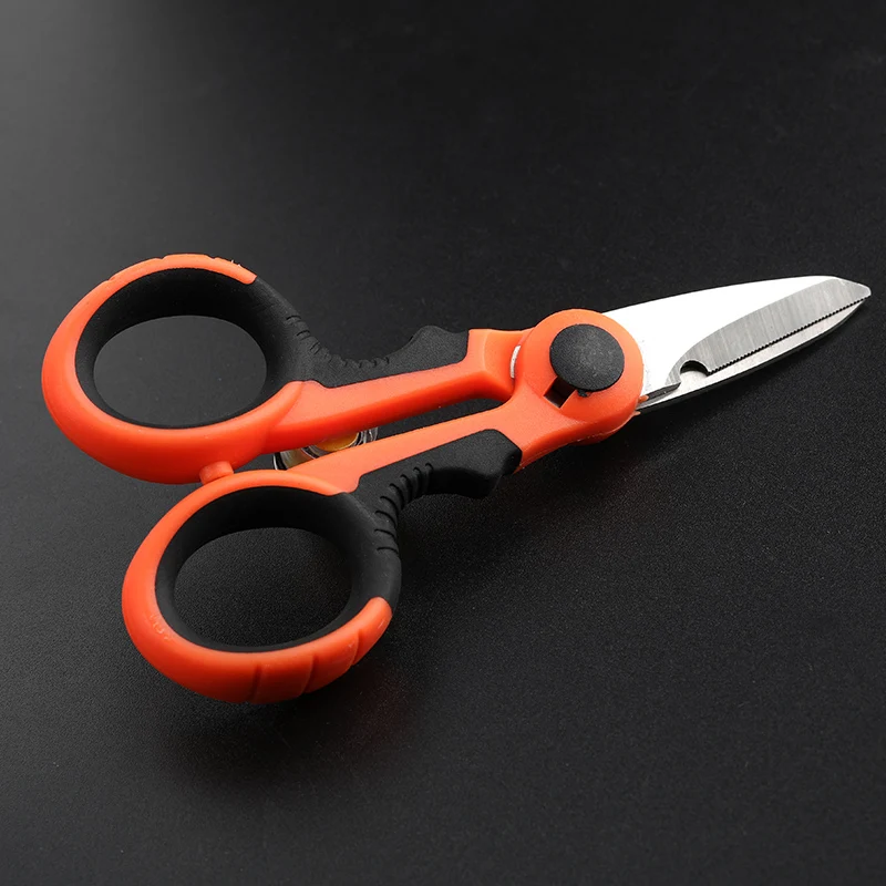 Accesorios de tijera de pesca de acero inoxidable 420, tijeras portátiles de electricista, alicates de corte PE, línea trenzada, señuelo, herramientas de pesca de carpa - imagen 4